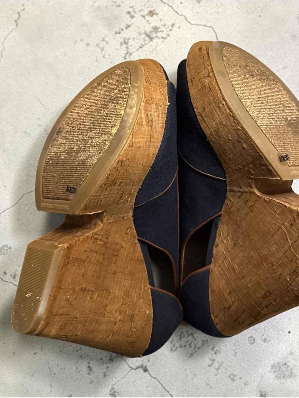 Marco Santi Designer Cutout Cork Platform Wedge Sandals Size: 8.5